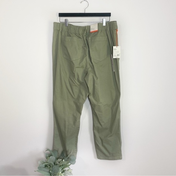 [Knox Rose] Women's Green High Rise Relaxed Straight Leg Cargo Pants - Picture 6 of 8